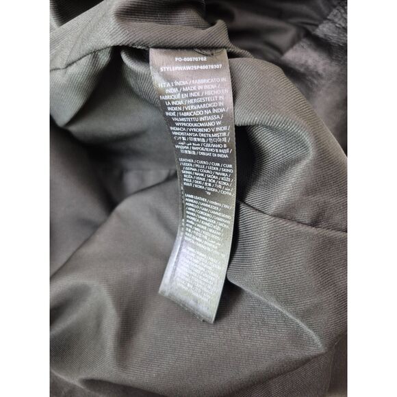 Rag & Bone Women's Black Sadie Crop Leather Blazer Gold Buttons Size 12 - Picture 7 of 7